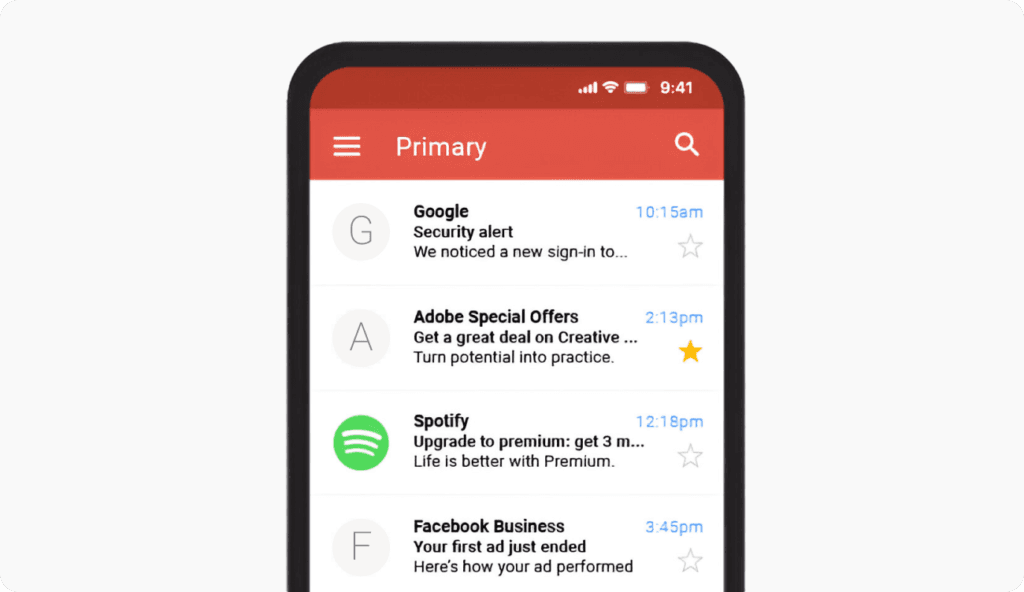 Example of a brand logo in Gmail inbox