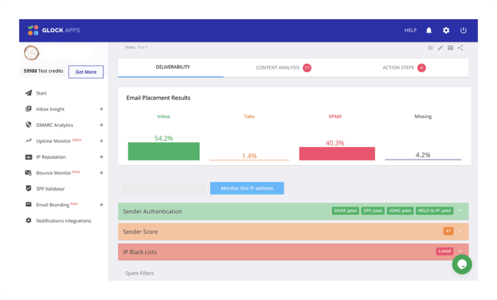 GlockApps Inbox Insight Report