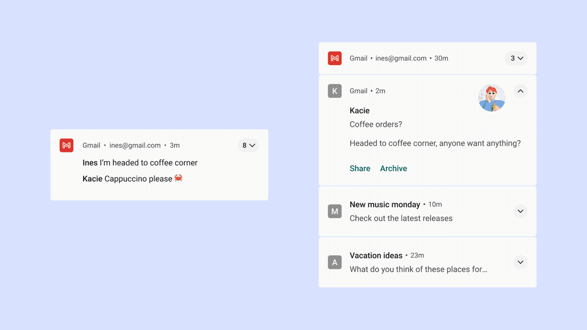 How to prevent push notification grouping on iOS and Android