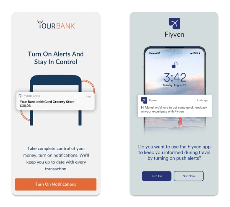 Push primer in-app message examples