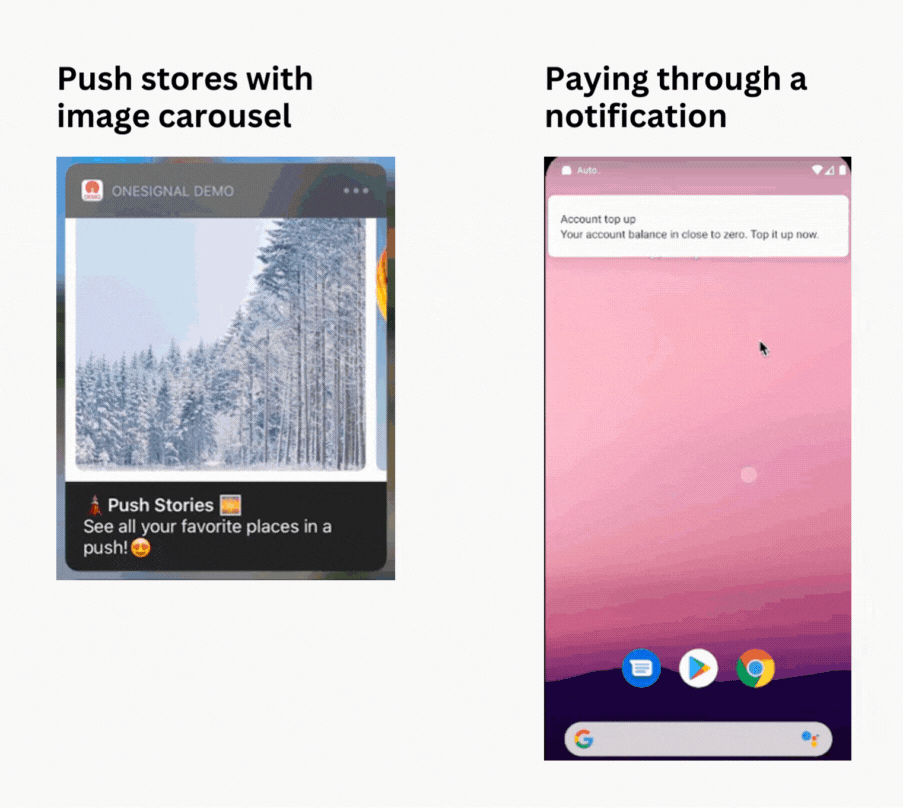 Push notification customizations